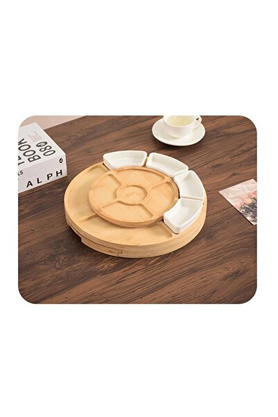 Flippy Festive Wooden Serving Platter for Cheeses & Appetizers, 18 Pieces, Brown