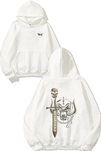 THEWERT Φούτερ με στάμπα Motörhead 1 Design με λευκή κουκούλα