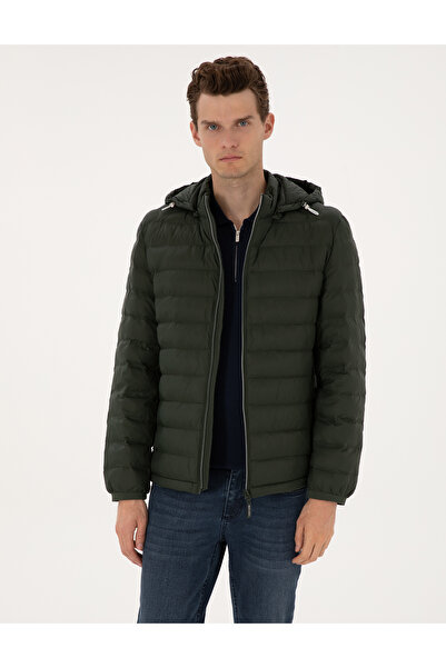 Pierre Cardin Koyu Haki Kapitone Kapüşonlu Mont 50310193-VR111