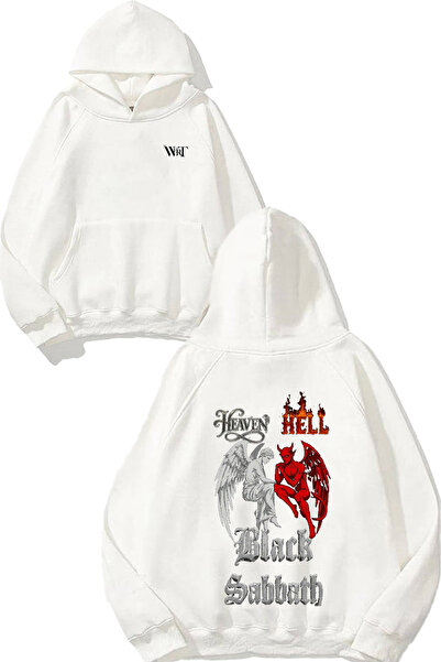 THEWERT Black Sabbath 6 Дизайн с печат на гърба Бяла суитшърт с качулка