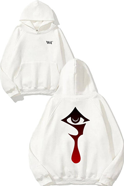 THEWERT Hanorac alb cu glugă cu imprimeu pe spate Hellsing 5 Design