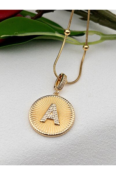 Siya Silver Özel Seri Kararmaz Çelik Zirkon Taşlı Dorika Zincirli Harfli Koly...