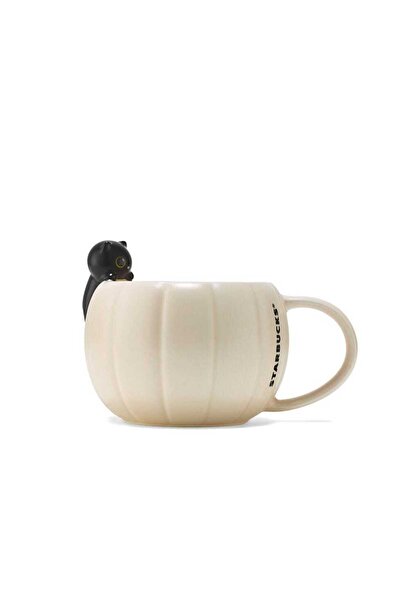 Starbucks ®   كوب سيراميك - مع شكل قطة - لون كريمي - 355 مل -