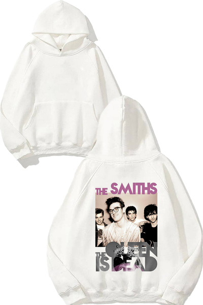THEWERT Λευκό φούτερ με κουκούλα The Smiths 1 Design με στάμπα στην πλάτη