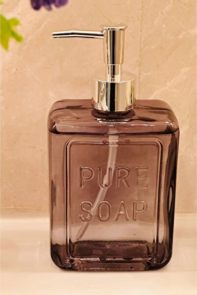 MAKRİ HOME Renkli Cam Sıvı Sabunluk, 500 ml, Siyah