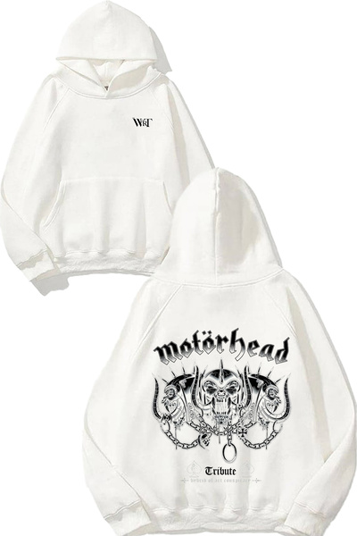 THEWERT Φούτερ με στάμπα Motörhead 8 Design με λευκή κουκούλα