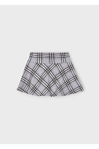 MAYORAL Gray Girl's Jacquard Checked Skirt 4905