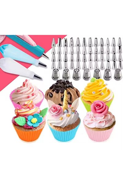 Flippy Set of 92 Cake Decorating Tools, Flippy, Plastic and Stainless Steel, Muffin Shapes, Multicolor