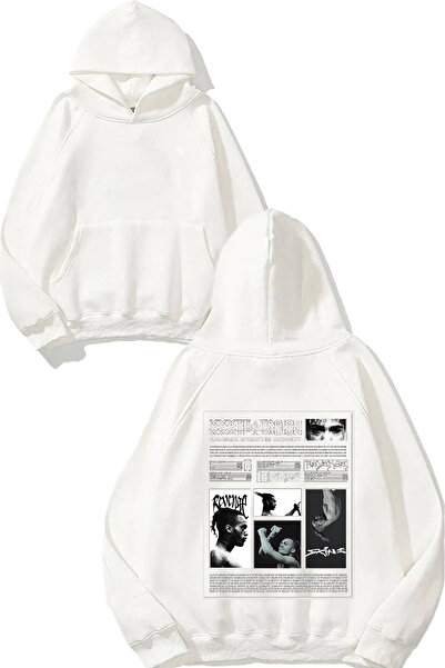 THEWERT Φούτερ με λευκή κουκούλα με στάμπα στην πλάτη Xxxtentacion 4 Design