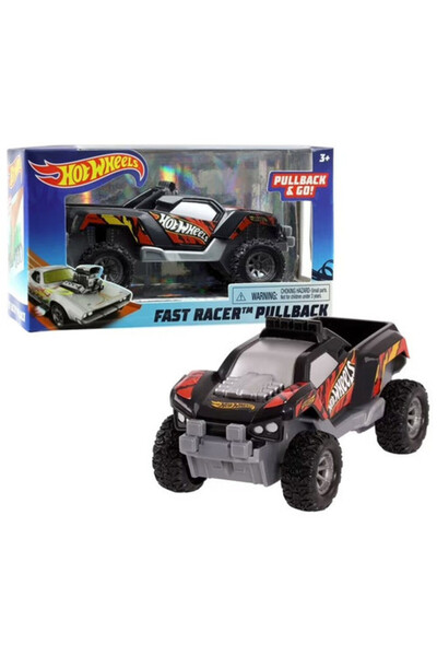 HOT WHEELS سيارة دوغزيلا بول باك فاست ريسر بول باك [أسود وأحمر]