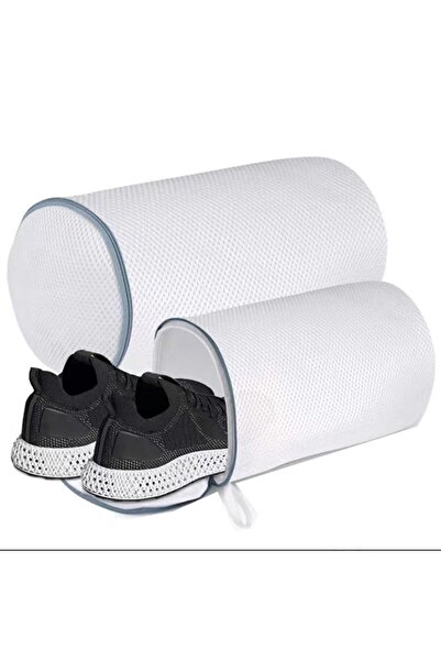 Flippy Cylindrical Shoe Washing Bag, Flippy, Small Size, for Washing Machine, 31x18x3 cm, White