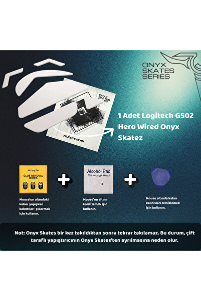 KlasseGear G502 Hero ile Uyumlu Onyx Mouse Skatez