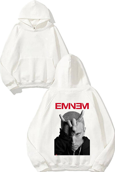 THEWERT Eminem 4 Design Leđa Štampano Bela Sa kapuljačom Dukserica