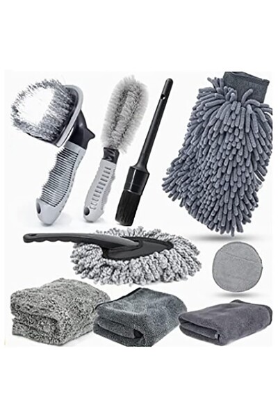 Flippy Σετ πλυντηρίου αυτοκινήτου 9 τεμαχίων, Flippy, πλαστικό και μικροΐνες, βούρτσες και πανιά, μοντέλο B, γκρι