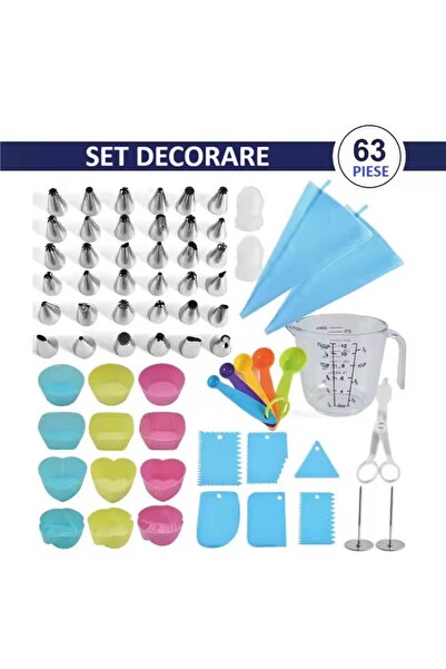 Flippy Set of 63 Cake Decorating Tools, Flippy, Plastic and Stainless Steel, Muffin Shapes, Multicolor