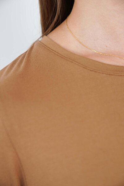 penyebizden Viscose Tunic & Skirt Set-Cinnamon