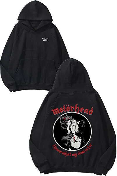 THEWERT Hanorac negru cu glugă cu imprimeu Motörhead 5 Design