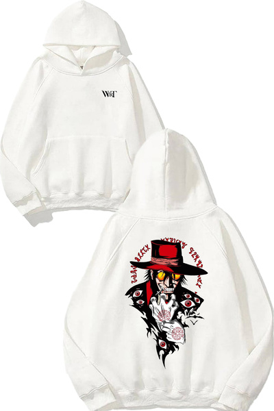 THEWERT Hellsing 3 Design Back Printed White Hooded Sweatshirt