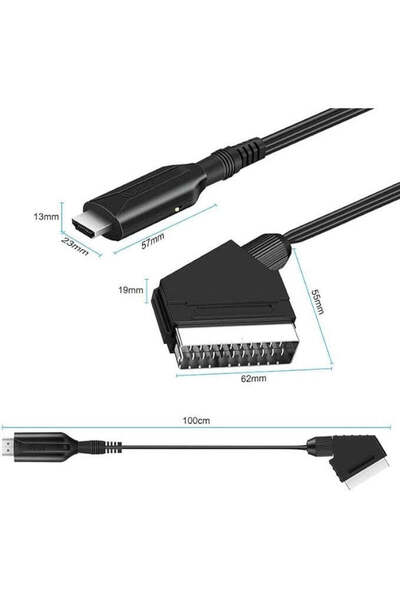 VTM HDMI to SCART Cable, 1.5m, Black - Connectivity for modern devices