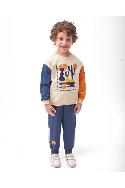 ADDA Cotton Adventure Printed Cycling Collar Tracksuit 2-Piece Boy's Set