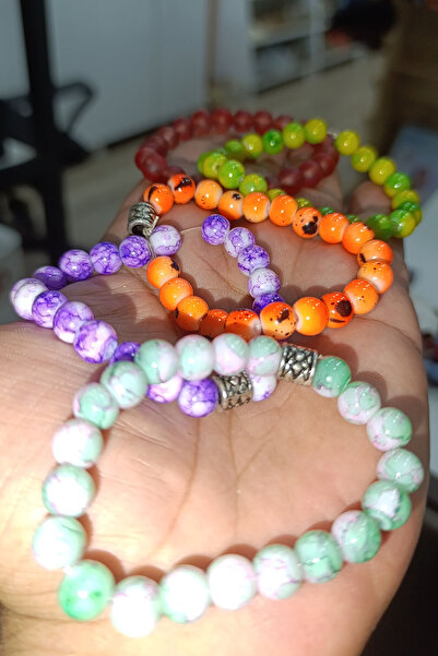 TAŞÇIZADE Glass Bracelet in Different Colors 8 mm (5 Pieces)
