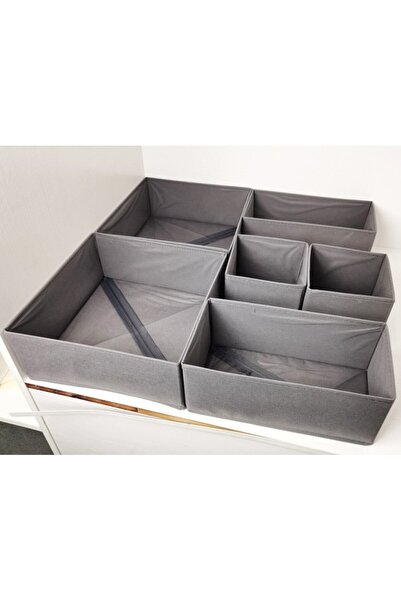 Flippy Drawer Organizer, Flippy, 3 Sizes, for Underwear, T-Shirts, Socks, 6 Pieces, Foldable, Fabric, Gray