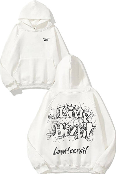 THEWERT Limp Bizkit 2 Design Back Printed White Hooded Sweatshirt