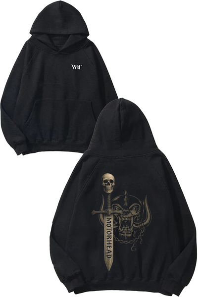 THEWERT Hanorac negru cu glugă cu imprimeu Motörhead 1 Design