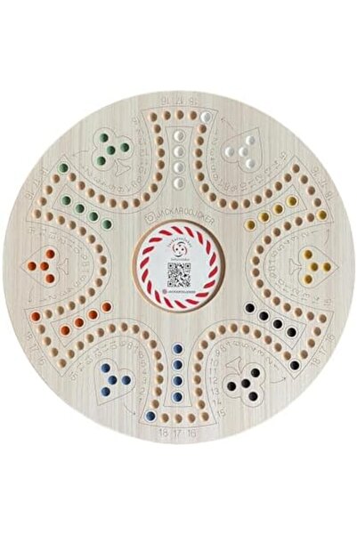 JackarooJoker Wooden Board Game Set, 51 cm Double-Sided Board, 4-6 Players, with Carrying Bag