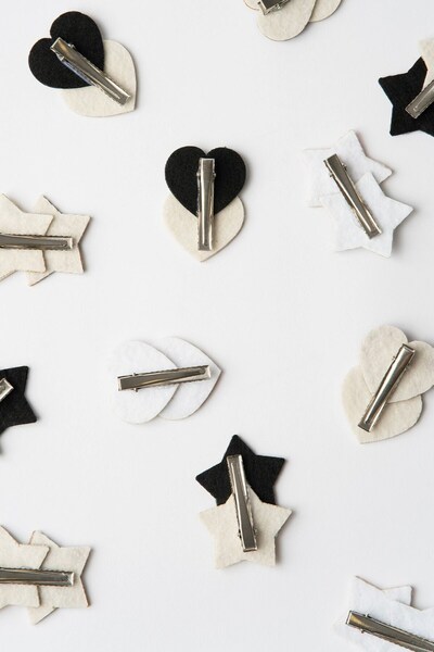 Banamio Set of 2 Star Shaped Glitter Buckles (Leopard-Gold)