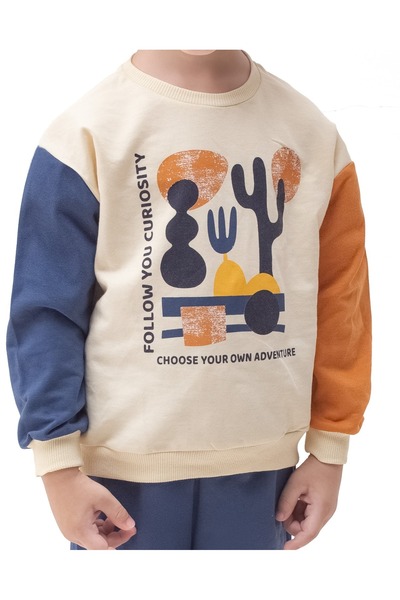 ADDA Cotton Adventure Printed Cycling Collar Tracksuit 2-Piece Boy's Set