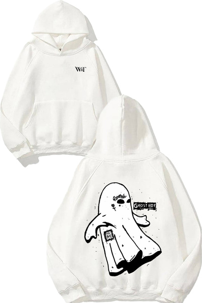 THEWERT Lil Peep 4 Design Back Printed White Hooded Sweatshirt