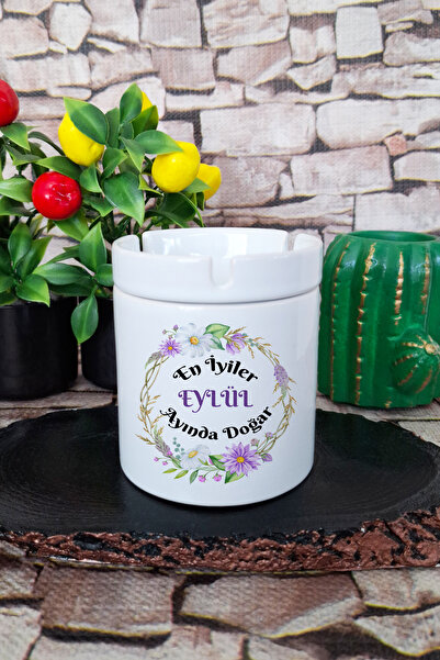 qoeuyl boutique The Best Are Born in September Printed Birthday Gift Ceramic Lidless Odorless Ashtray