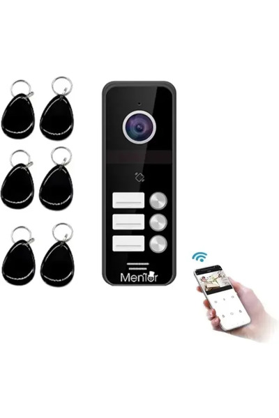 MMD VideoInterfon Smart wireless WiFi Mentor SY062 Full-HD 2MP IR IP65 acces 3 familii Aplicatie/Card/Bu