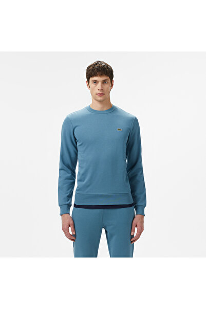 Lacoste Erkek Classic Fit Bisiklet Yaka Mavi Sweatshirt