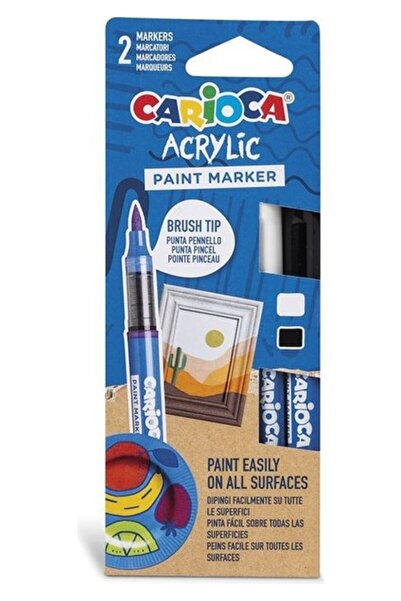 CARIOCA Akrilik Paint Marker Su Bazlı Fırça Uçlu 2'Li BAGHOOUSE 1059428