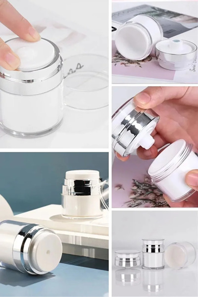 sonx Refillable Vacuum Cream with Air Pump, Foundation Liquid Cosmetic Product Bottle