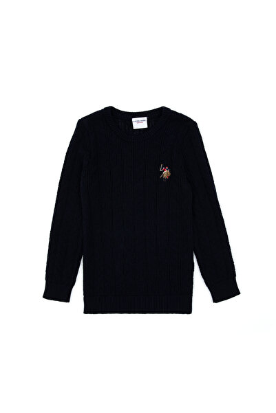 U.S. Polo Assn. Boy's Navy Blue Crew Neck Basic Sweater 50315638-Vr033