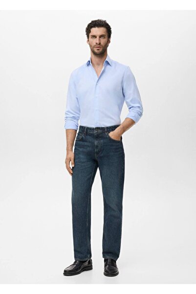 MANGO Man Dar kesim pamuk gömlek