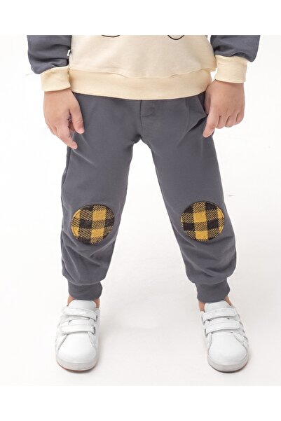 ADDA Cotton Teddy Bear Printed Long Sleeve Tracksuit with Plaid Detail, 2-Piece Boy's Suit