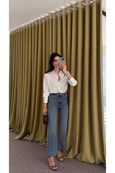 HAZELANNA Koyu Kar Yıkamalı Flare Jean