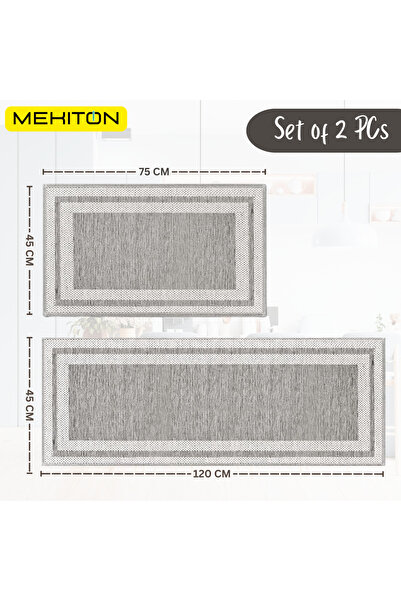 MEKITON Set of 2 PCs Premium Anti-Fatigue Kitchen Mats, Non-Skid Natural Rubber Kitchen Floor Mats,