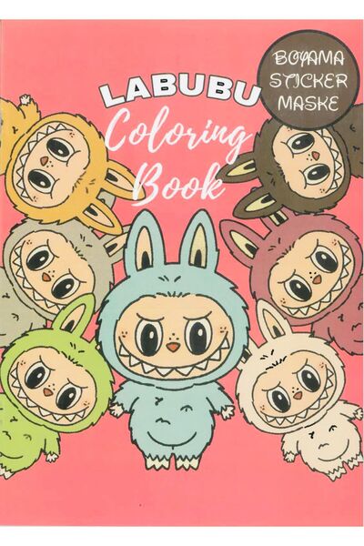 Deniz Oyuncak LABUBU BOYAMA KİTABI STICKER HEDİYELİ ARKA KAPAK KESİLEREK MASKE YAPILABİLİR 16 RESİMLİ SAYFA