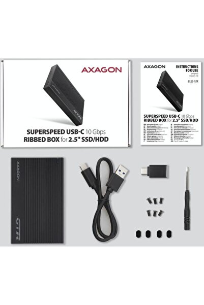 Axagon Rack extern EE25-GTR, USB-C 3.2 Gen 2 - SATA, 2.5" (Black)