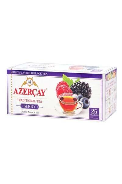 AZERÇAY شاي آزر أحمر بنكهة التوت، ٢٥ كيسًا مغلفًا