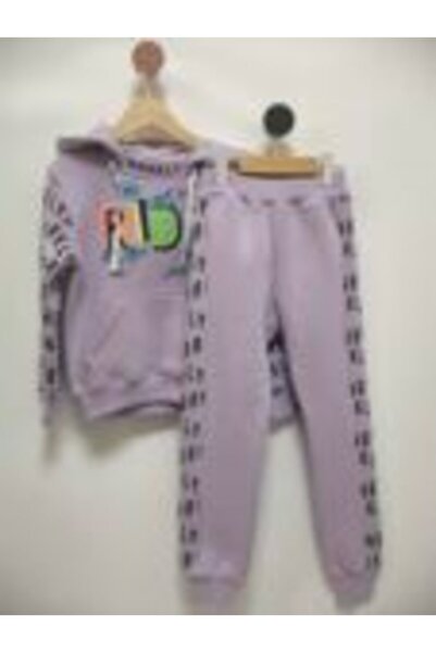 Mamboo Girls' Lilac Tracksuit with Hooded Sweatshirt