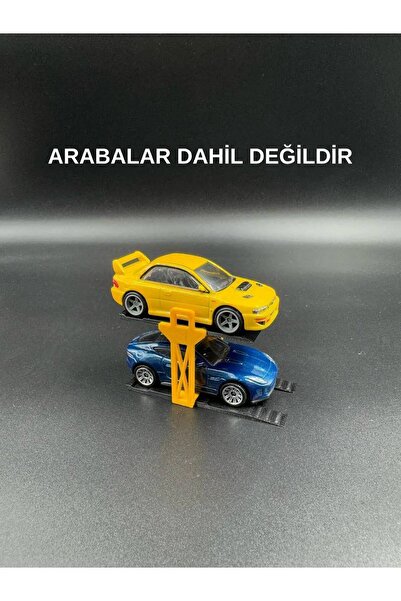 3D Atelier 1:64 Ölçek Diorama Araç Lifti - 2 Araç - Sarı Siyah