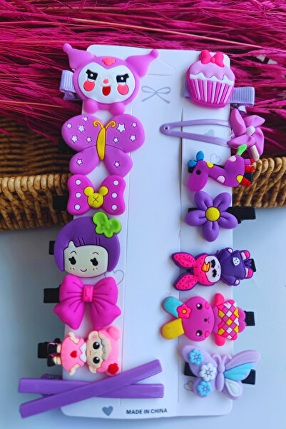 Nisankids Комплект от 14 броя разнообразни фиби и щипки за коса с мотиви за момичета