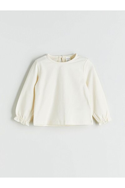 LC Waikiki LCW baby Bisiklet Yaka Kadife Kız Bebek Bluz ve Salopet 2'li