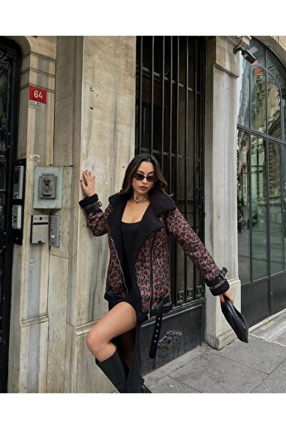 Moda Lounge İthal Premium Süet Toscana Lamine Biker Deri Mont